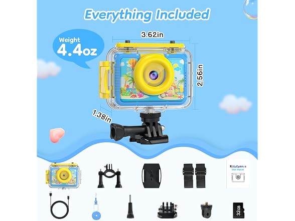 GKTZ Kids Underwater Waterproof Camera