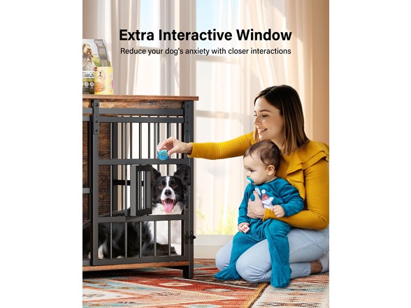 Dog Crate Furniture Sliding Barn Door