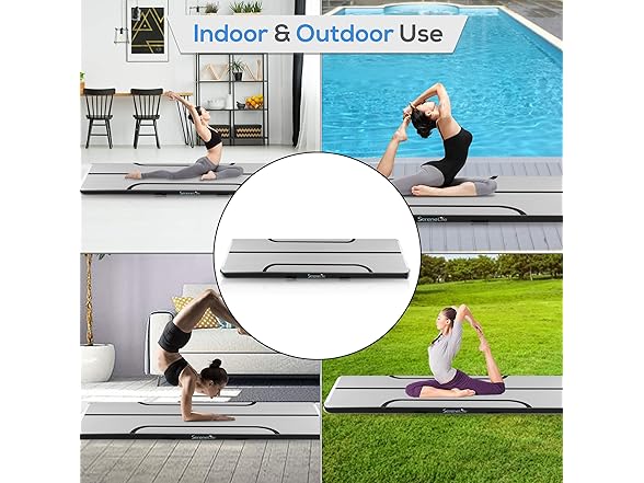SereneLife Inflatable Gymnastics Mat 9.8 ft Air Track Tumble Mat - Gallery 8