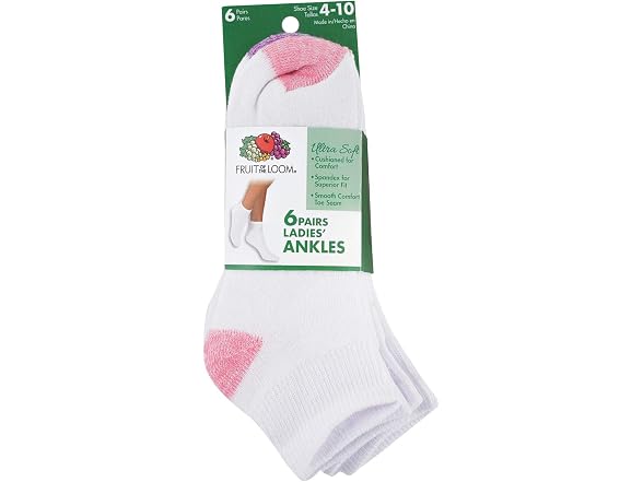 Fruit Of The Loom Women (Womens Size 4-10) Socks