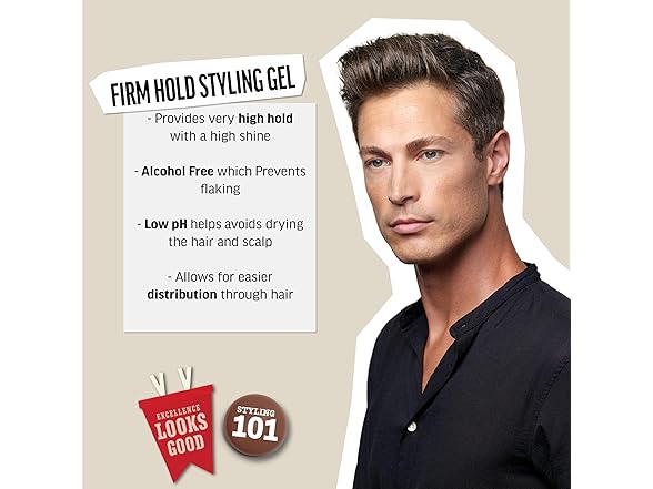 3Pk Mens Hair Styling Gel, Firm Hold