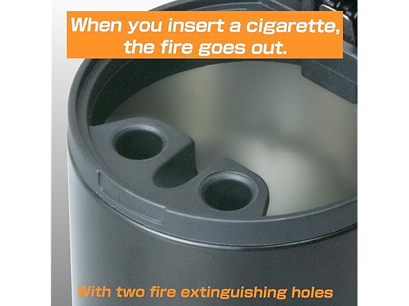 SEIWA Car Ashtray with Lid Black