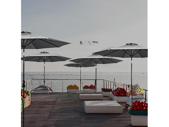 Four Seasons Courtyard 9 Foot Belmont Market Umbrella