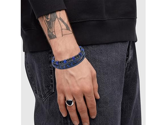 Casisto Mens Leather Bracelet Small