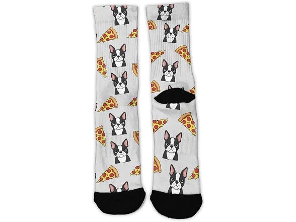 Grey Boston Terrier Dog Pizza