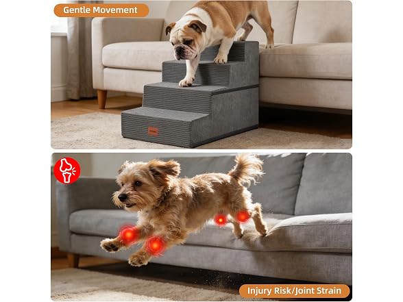 NAPWAYS Dog Stairs for Small Dogs, 18"