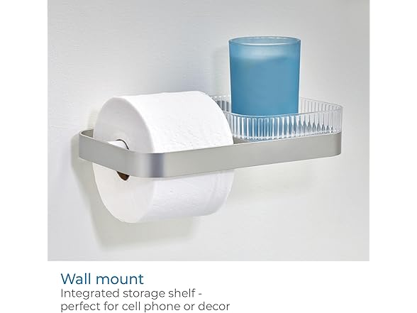 iDesign TP Holder w/Tray Clear/Grey