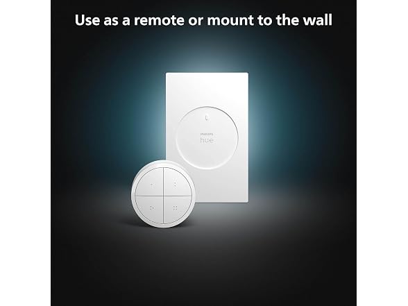 Philips Hue Wall Tap Dial Light Switch, Portable, White - 1 Pack