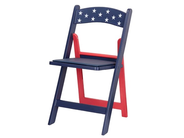 Red White and Blue Old Glory Resin Folding Chair, 4 Chair Pack