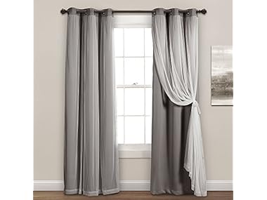 $9.99, Was $69.99, 85% Off! Lush Decor Sheer Grommet Curtains With Insulated Blackout Lining dealfomo