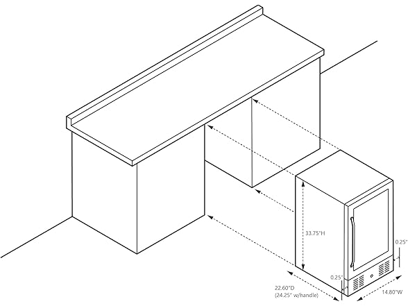 Newair Built-in Beverage Black Fridge - 96 Cans