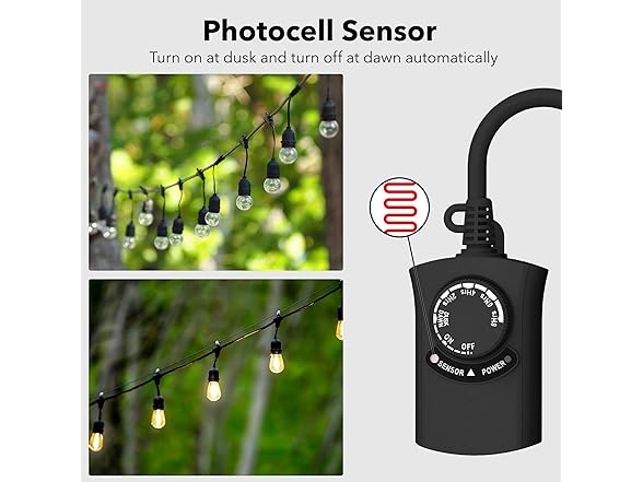 HBN Outdoor Light Timer 2 Pack