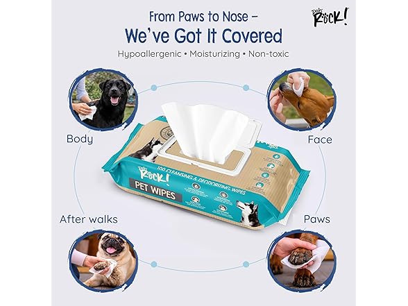 Dogs Rock! Pet Wipes for Dogs – 100 Count