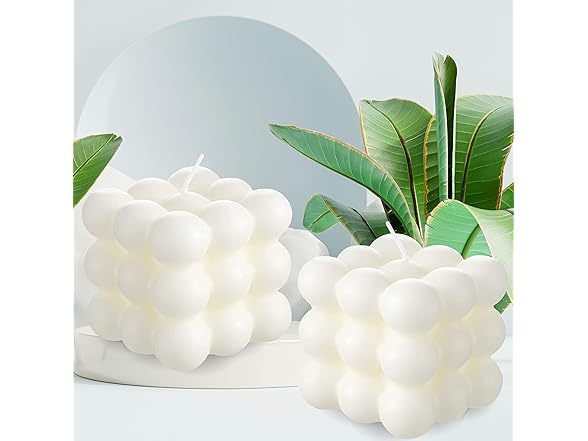 White Aesthetic Bubble Candle 10-Pack