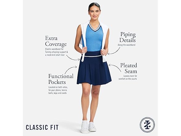 Izod Women Activewear Pleated Skort Stretch