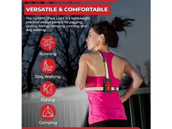 LUMEFIT Running Light with Yellow Reflective Vest