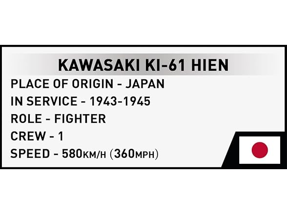 COBI WWII Kawasaki Ki-62 Hien Plane, 141 Pieces