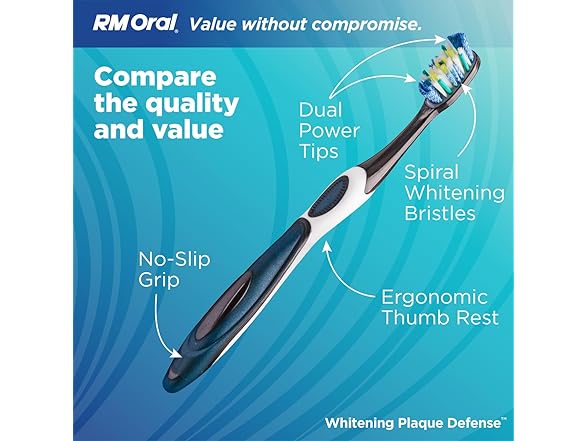 2PK RM Oral Whitening Plaque Defense Soft Toothbrush