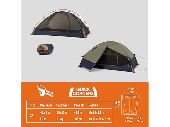 Kelty Late Start 2P Backpacking Tent