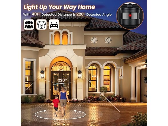TOBUSA Motion Sensor Outdoor Lighting for House