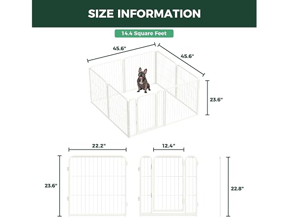 FXW Homeplus Indoor Dog Playpen, 24" H, 8 Panels