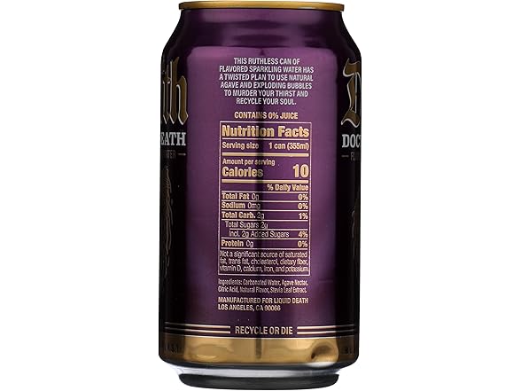 1CT Liquid Death Doctor Death Sparkling Water, 12 OZ