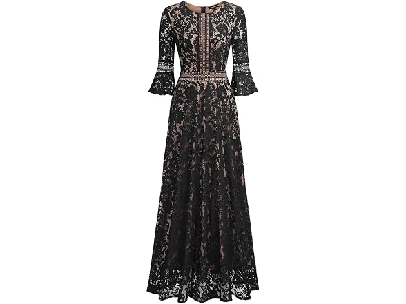 Missmay Women (L) Full Lace Contrast Bell Dress