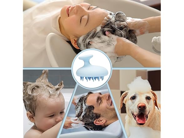 SHINLEA Silicone Scalp Massager Brush, Blue