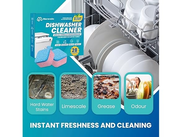 Maravello Dishwasher Cleaner 28 Grapefruit Tablets