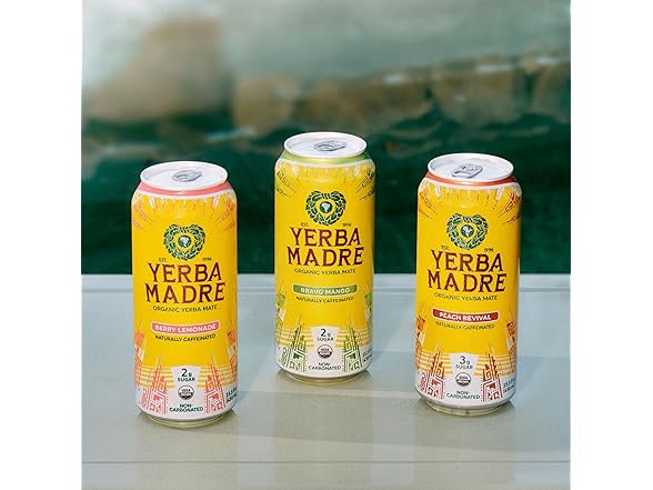 12PK Yerba Madre Organic Yerba Mate, Bravo Mango