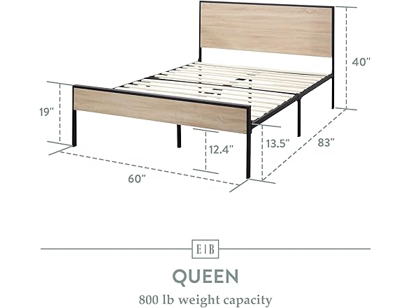 Edenbrook Metal Platform Queen Bed Frame