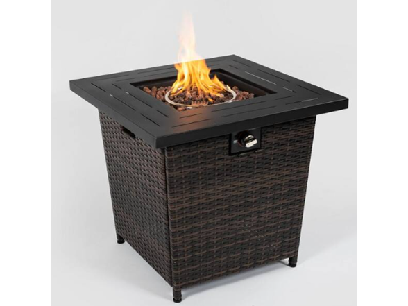 ToolCat 28" Square Wicker Fire Table