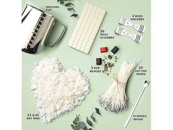CraftBud 108 Piece DIY Soy Candle Making Kit
