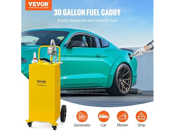30 Gallon Fuel Caddy, Gas Storage Tank & Yellow