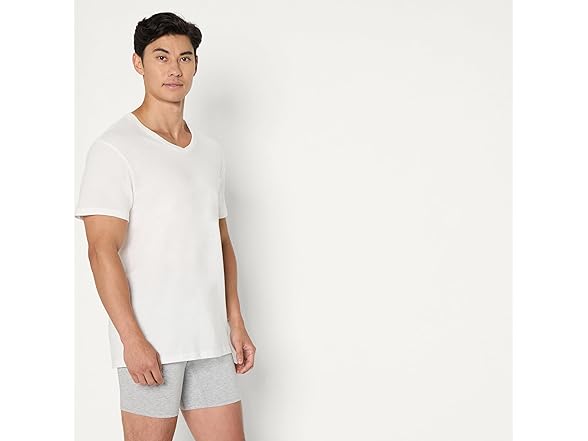 AE Mens VNeck Breathable Cotton Undershirt 6Pk