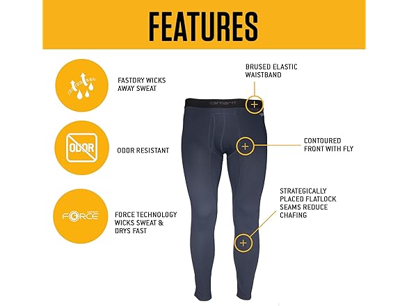 Carhartt Men Medium Force Midweight Waffle Pant