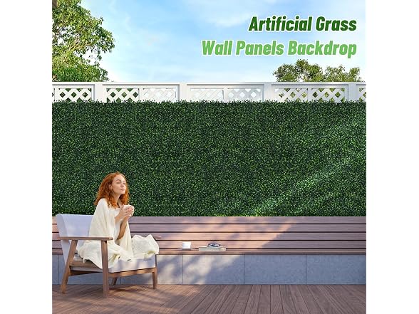 Moeput 12Pc 20 X 20 Artificial Boxwood Panels - Gallery 3