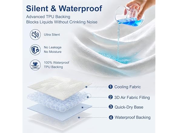 Hisheet Cooling Waterproof Mattress Protector