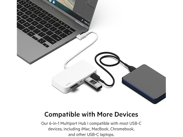 Belkin USB-C 6-in-1 Multiport Hub with Mount - Gallery 8