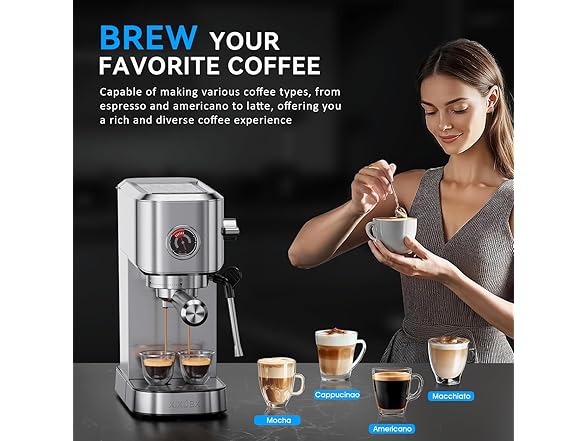 Espresso Maker with Milk Frother
