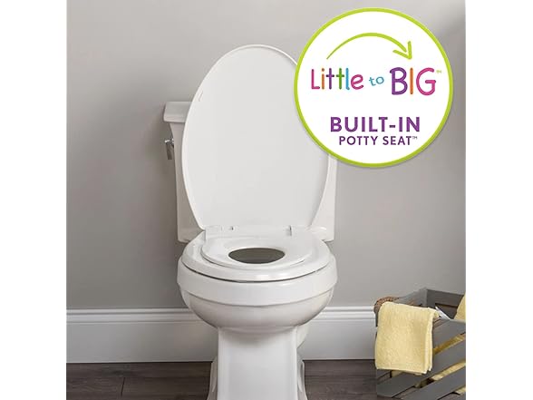 Mayfair Little2Big Toilet Seat with Built-In Tod