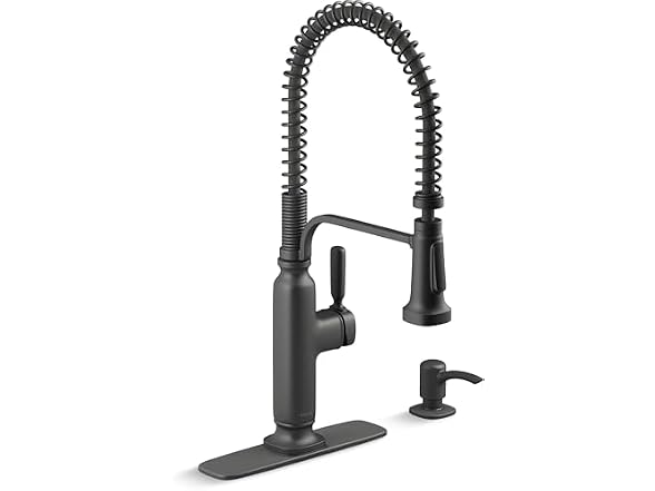 KOHLER Ealing Pre-Rinse Spring Matte Black Single Handle