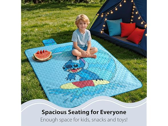 Disney Stitch Surf Kids Travel Mat for Indoor/Outdoor Use