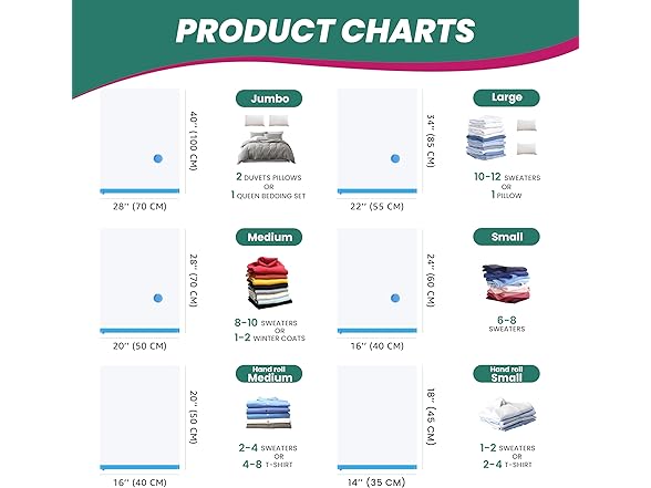 HealSmart Vacuum Storage Bags, 30 Pack