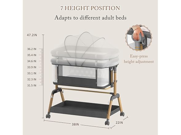 Bolmen Black Rocking Bassinet Bedside Sleeper