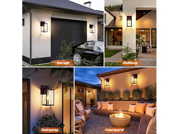Brightever 2Pk 9.1" Outdoor Wall Lights