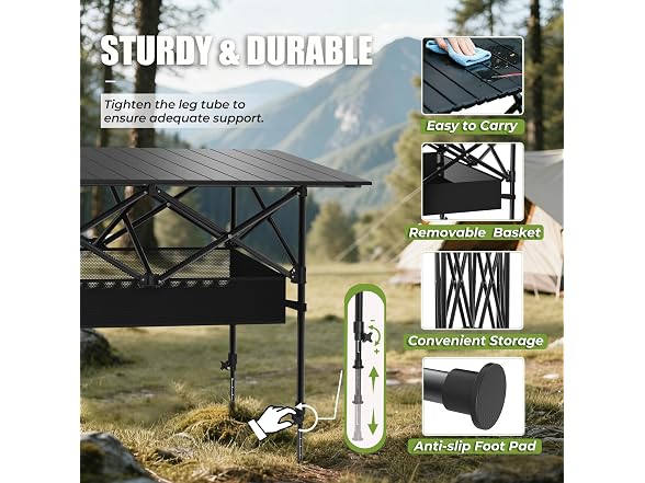 RootRise Folding Roll-Up Camping Table