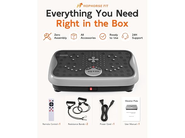 HOPHORSE Vibration Plate 460lb Cap