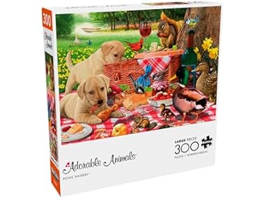 $4.99, Was $9.37, 46% Off! Steve Read - Picnic Raiders - Large Piece Jigsaw Puzzle dealfomo