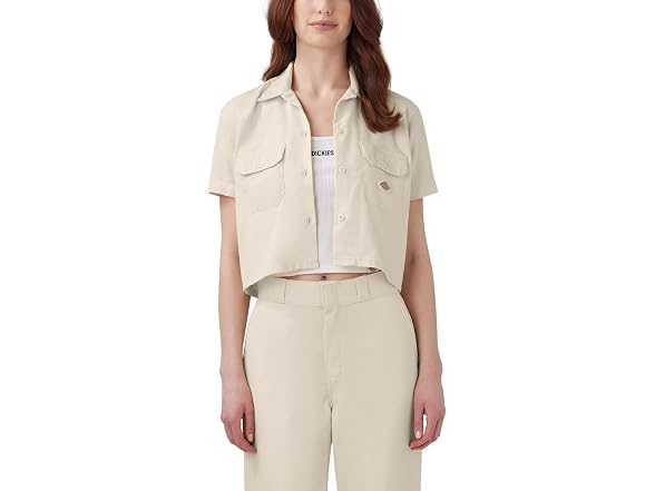 Dickies Women's (XL) WORK SHIRT CROPPED SS W
